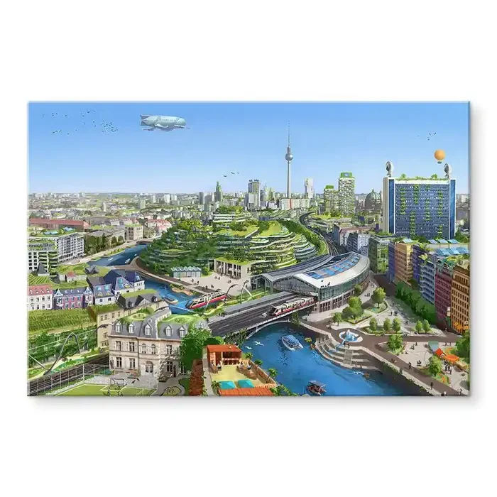 Acrylglasbild aerroscape – Berlin Solarpunk