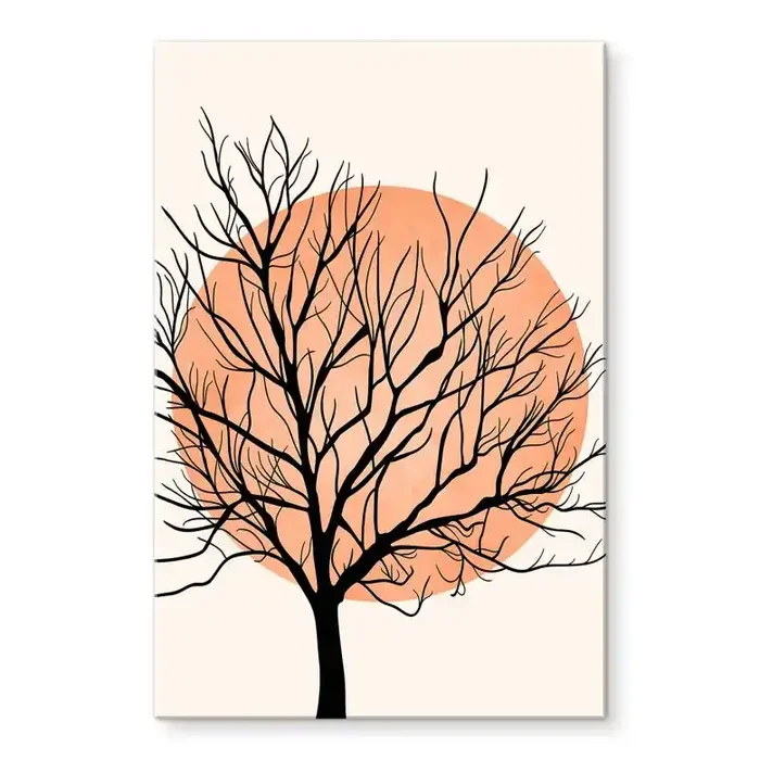 Acrylglasbild Apricotfarbene Sonne – Kubistika