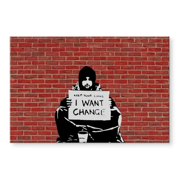 Acrylglasbild Banksy – Keep Coins