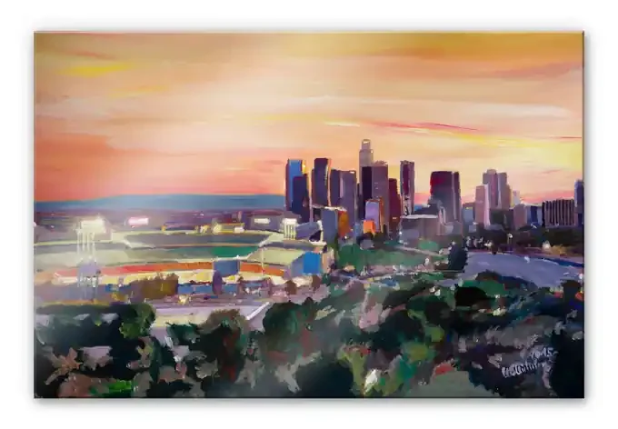 Acrylglasbild Bleichner – LA Skyline