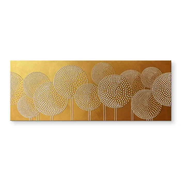 Acrylglasbild Blumen aus weißen Perlen – Grande – Panorama