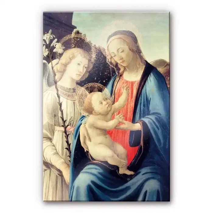 Acrylglasbild Botticelli – Madonna mit Kind und einem Engel