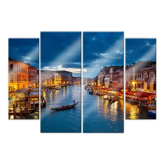 Acrylglasbild Canal Grande in Venedig (4-teilig)