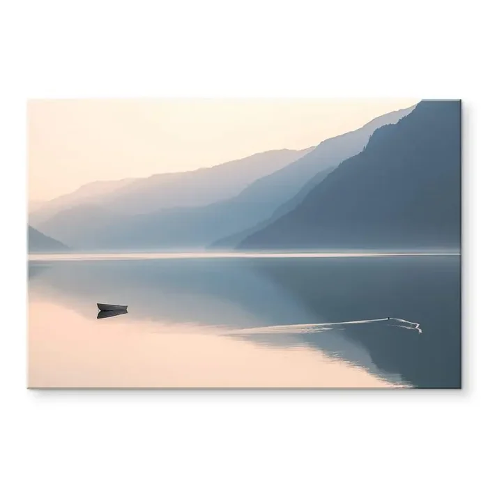 Acrylglasbild Davidsson – See und Berge in malerischer Harmonie