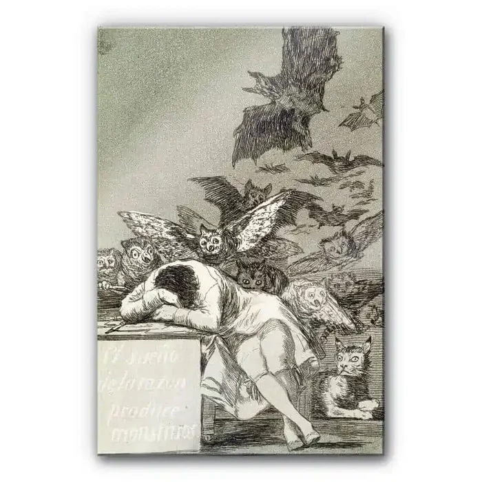 Acrylglasbild de Goya – Der Schlaf der Vernunft gebiert Ungeheuer