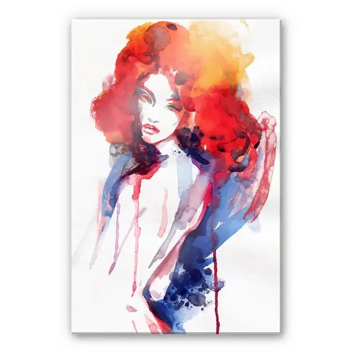 Acrylglasbild Die Frau mit dem feuerroten Haar