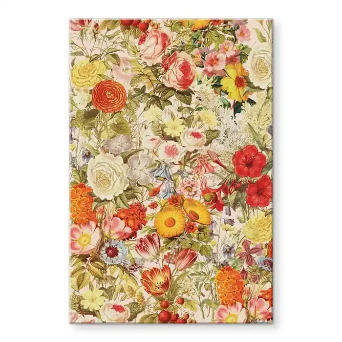 Acrylglasbild Farbenfrohe Blumencollage – Frida Floral Studio