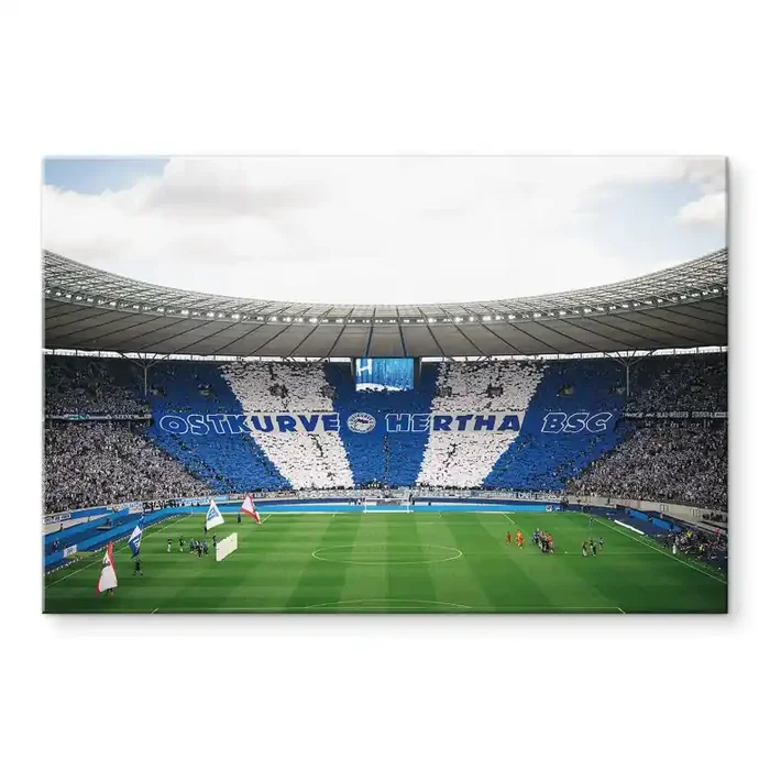 Acrylglasbild Hertha BSC – Blau-weiße Choreo im Olympiastadion