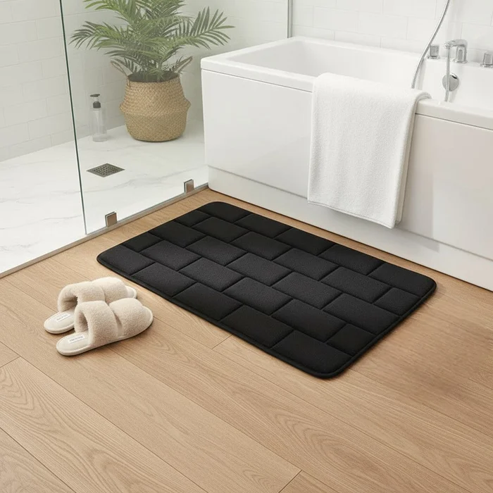 Antirutsch-Badmatte Beige Ziegelmuster | Bade Matten