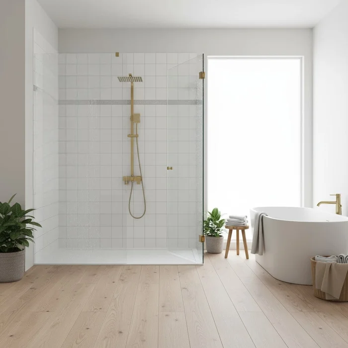 AquaFlow | Luxus Duschset mit Messing Duschkopf und 4 Funktionen