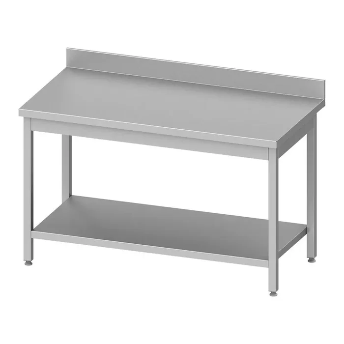 Arbeitstisch ECO ohne Grundboden 1500x600x850 mm, mit Verstrebung und Aufkantung, Selbstmontage (AISI201)