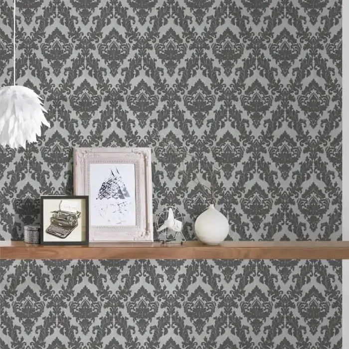 Architects Paper Vliestapete Castello Barocktapete mit Ornamenten in Echtflock grau