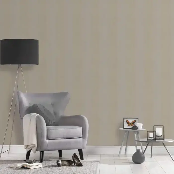 Architects Paper Vliestapete Castello Blockstreifentapete in Echtflock braun, metallic