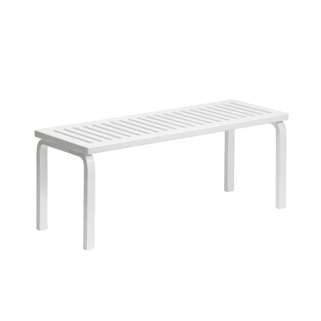 artek 153 Bank Größe A L112,5 cm Birke Weiß Lackiert