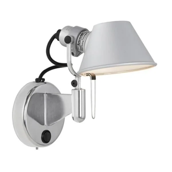 Artemide Tolomeo Micro Faretto LED Wandlampe Dimmbar Mit Schalter 3000K Aluminium
