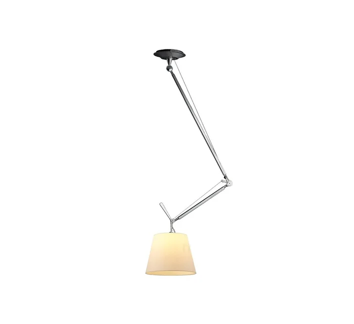 Artemide Tolomeo Pergament dezentrierte Pendelleuchte Entworfen von De Lucchi-Fassina