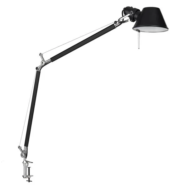 Artemide Tolomeo Tischlampe Schwarz mit Klemme