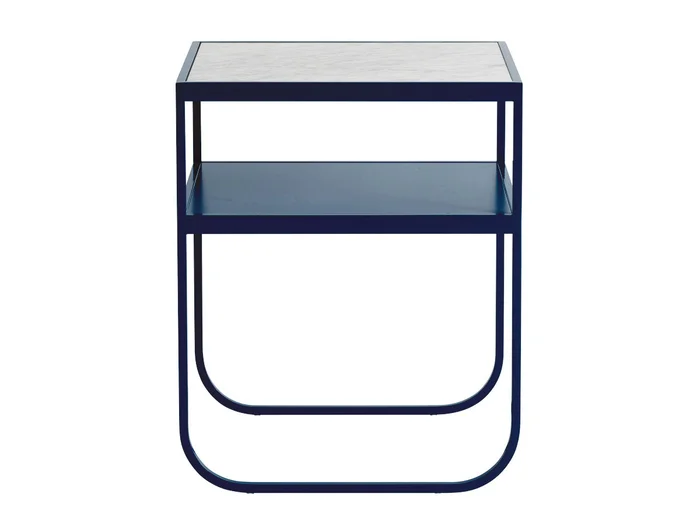 Asplund Nati Tati Nachttisch – Carrara-Marmor / Deep Blue Entworfen von Mats Broberg & Johan Ridderstråle