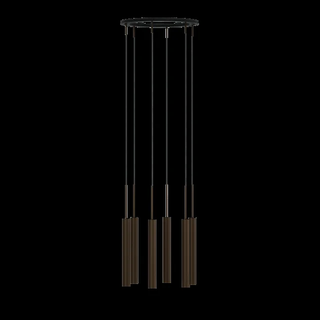 Audo Röhrenleuchter 6 Aluminium/ Eloxierte Bronze