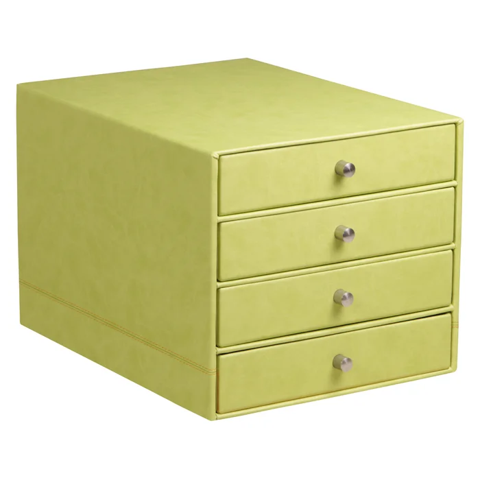 Aufbewahrungsbox mit 4 Schubladen aus italienischem Kunstleder Rhodia Rhodia [Größe 24,8×32,7×22,8 cm]