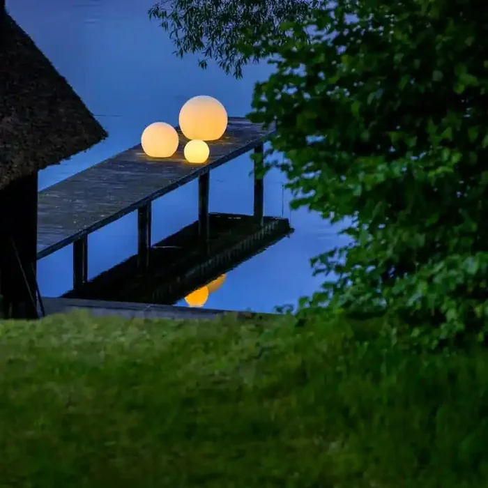 Außen-Lichtkugel Hans, weiß, ⌀80 cm, Außenbeleuchtung