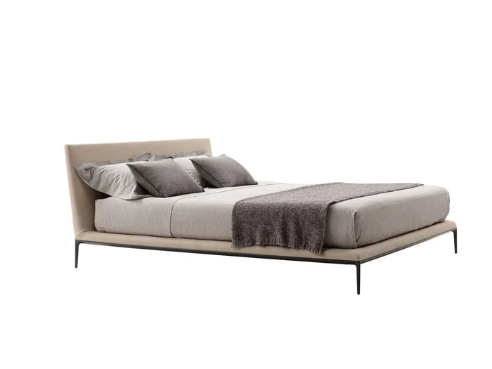 B&B Italia Atoll Bett – Sara 100/Schwarz verchromt lackiert Entworfen von Antonio Citterio