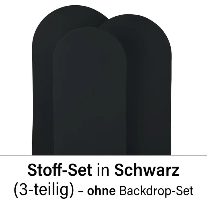Backdrop-Set + Stoff-Set – Schwarz & Weiß (9-teilig)