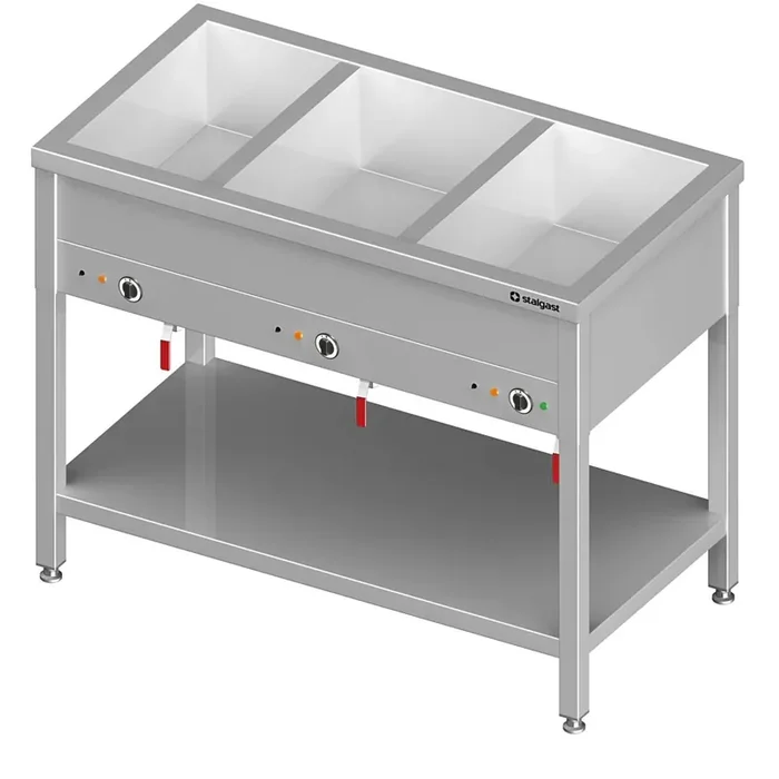Bain-Marie Standgerät mit separaten Becken 1085 x 600 x 850 mm für 3 GN1 Behälter