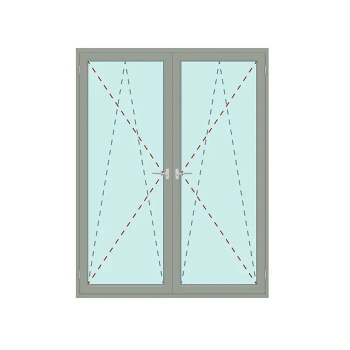 Balkontür System 76/3S 2-flg. Dreh-Kipp / Dreh-Kipp