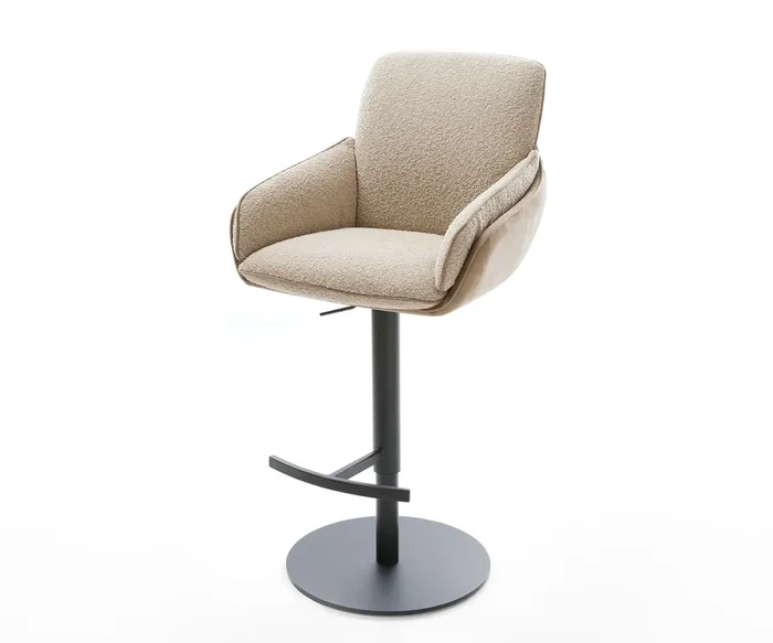 Barstuhl Luan-Flex Materialmix Schlamm Drehfuß höhenverstellbar Metall drehbar Taschenfederkern