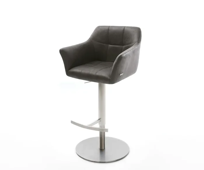 Barstuhl Yulo-Flex Vintage Anthrazit Drehfuß höhenverstellbar Edelstahl