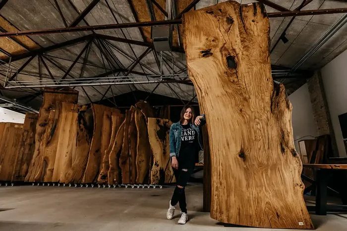 Baum Tischplatte massiv Eiche 367 x 148cm