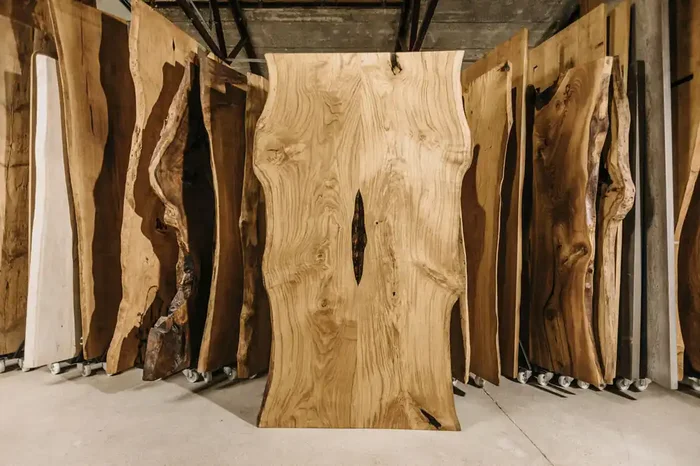 Baumkanten Tischplatte Eiche Twin verleimt 200 x 110 x 4,5 cm