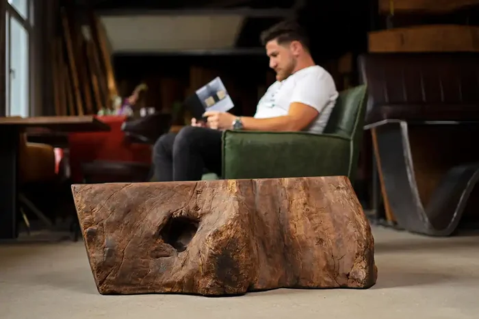 Baumwurzel aus Nussbaum 100x110x35 cm