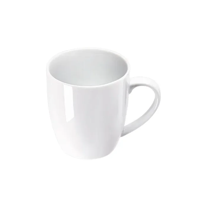 Becher mit Henkel, reinweißes Hotelporzellan, Serie Isabell, 350 ml