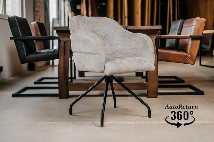 Beeindruckender Stoffstuhl drehbar für Esszimmer mit Textil bezogen Lilly-Z