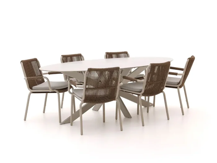 Bellagio Caronia/Furato ellips 240 cm Gartenmöbel-Set 7-teilig stapelbar