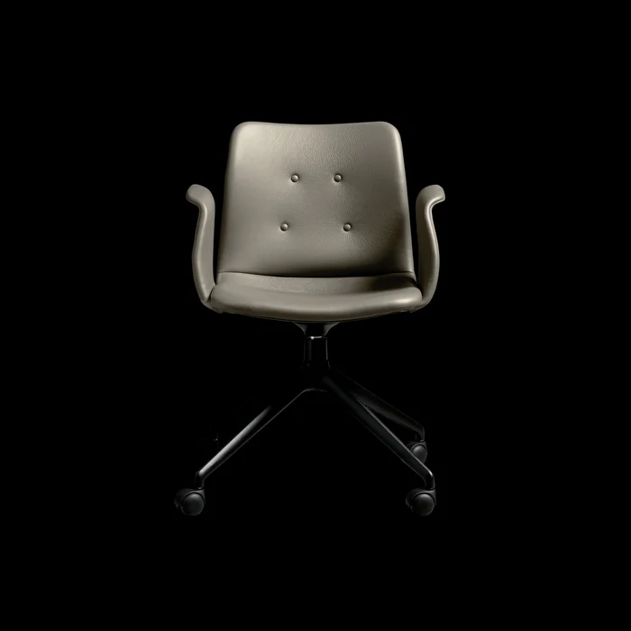 Bent Hansen Primum 4-Star Esszimmerstuhl mit Drehgelenk und Rollen, Schwarz/ Zenso 3 214