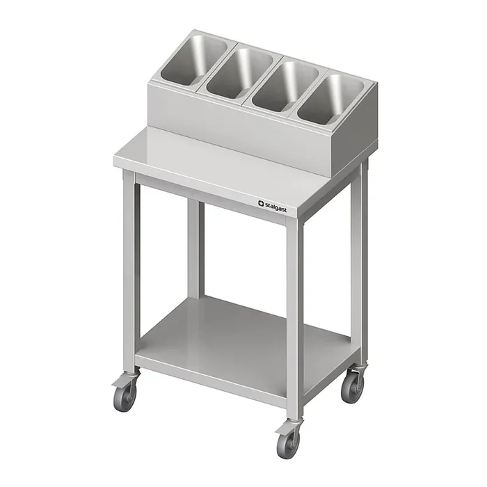 Besteck- und Tablettwagen, 655x500x1100 mm, verschweißt