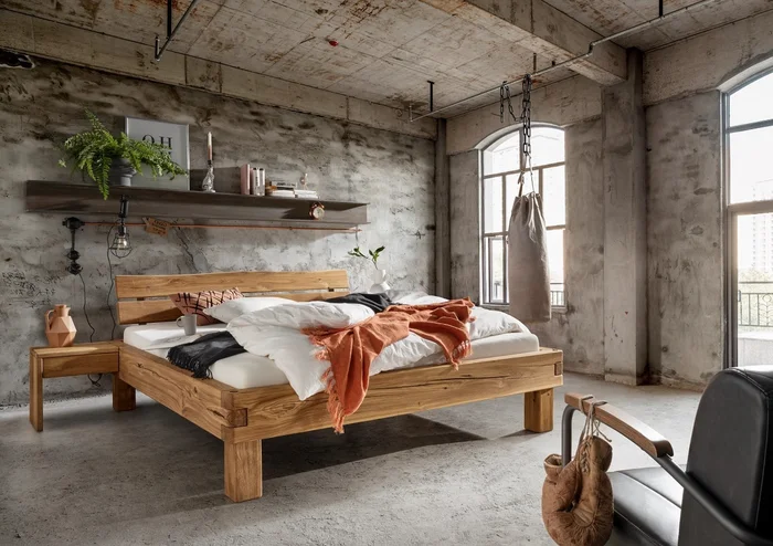 Bett Linnea mit Holzfüßen