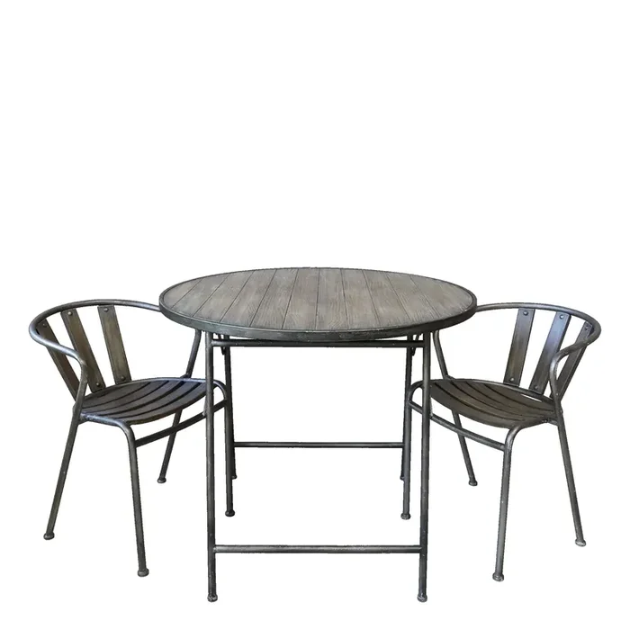 Bistro Set Factory Tisch ⌀ 90 + 2 Stühle