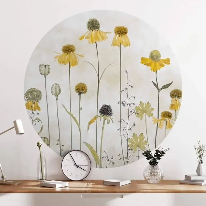 Blumen Wandtattoo Sonnenbraut – Rund – Disher