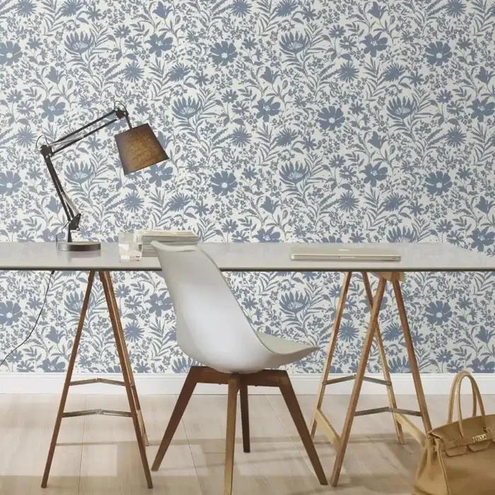 Blumentapete, Vliestapete Paraiso blau