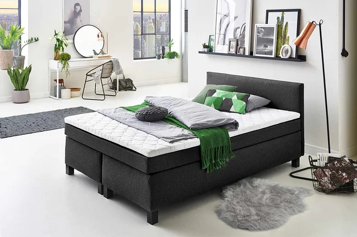 Boxspringbett anthrazit