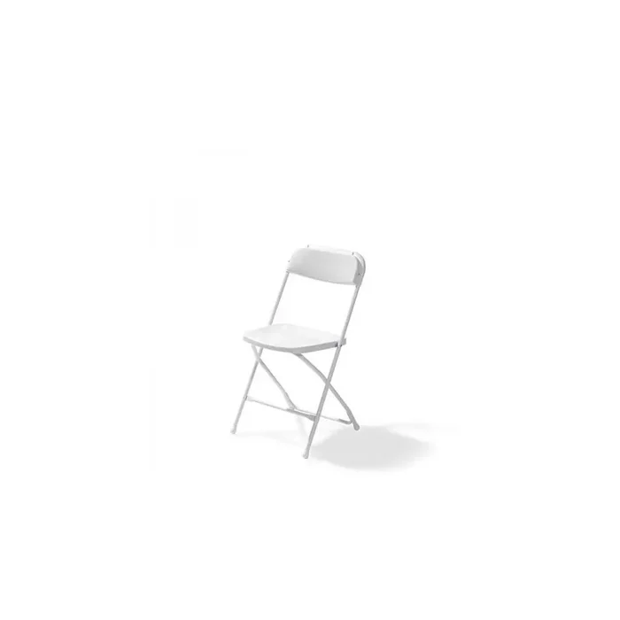Budget folding chair white / white, foldable and stackable, steel frame, 43x45x80cm (WxDxH), 50170