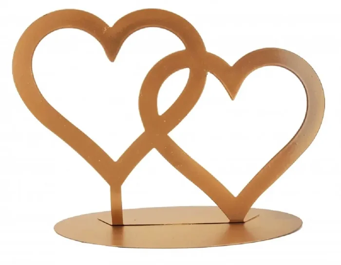 Cake Topper – Goldene Herzen – Glitzer – 11cm – 6 Stk.