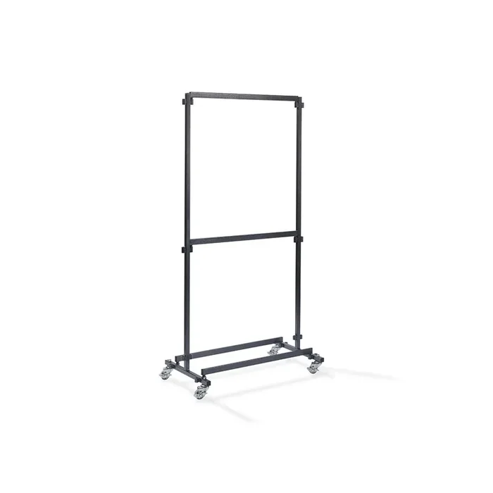 Clothes rack small with 48 hooks, made of hammered steel, mobile and dismantled, expandable, 100x60x200cm