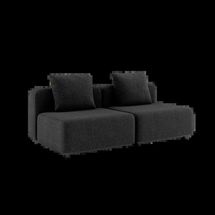 Cobana Lounge Sofa – 2 seater – Cobana Black / Ohne Armlehnen / Ohne Hocker
