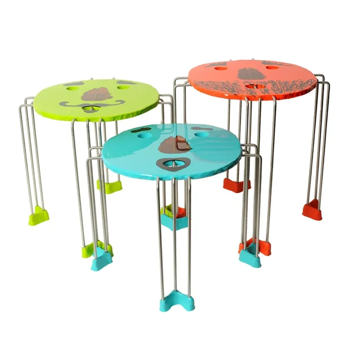 Couchtische TRIPLE PLAY – Dreier-Set – aus Kunstharz von Gaetano Pesce für Fish Design – Ø 30