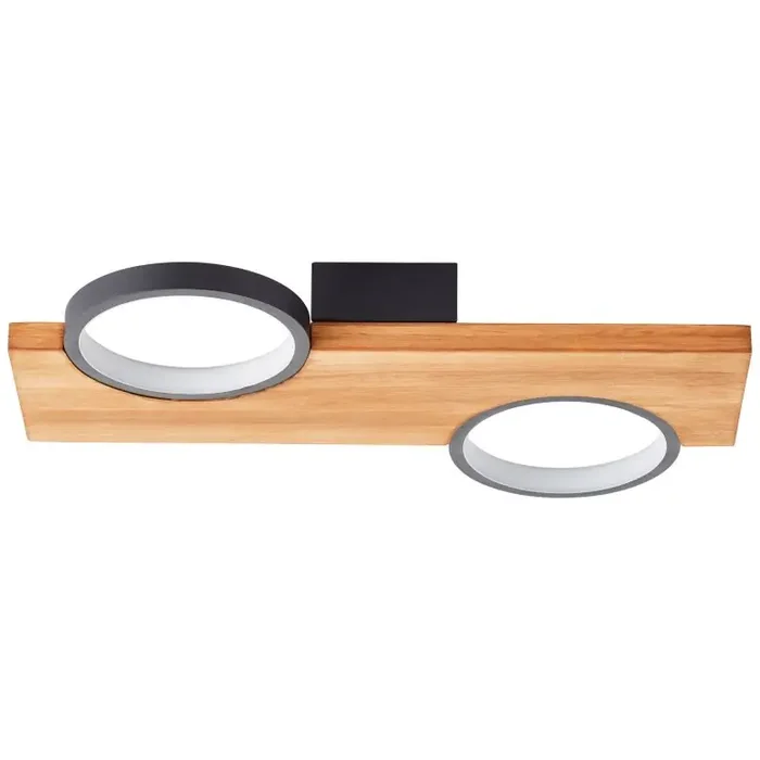 Deckenleuchte Elena, braun, 40×25 cm, Holz LED-Deckenleuchte, dimmbar